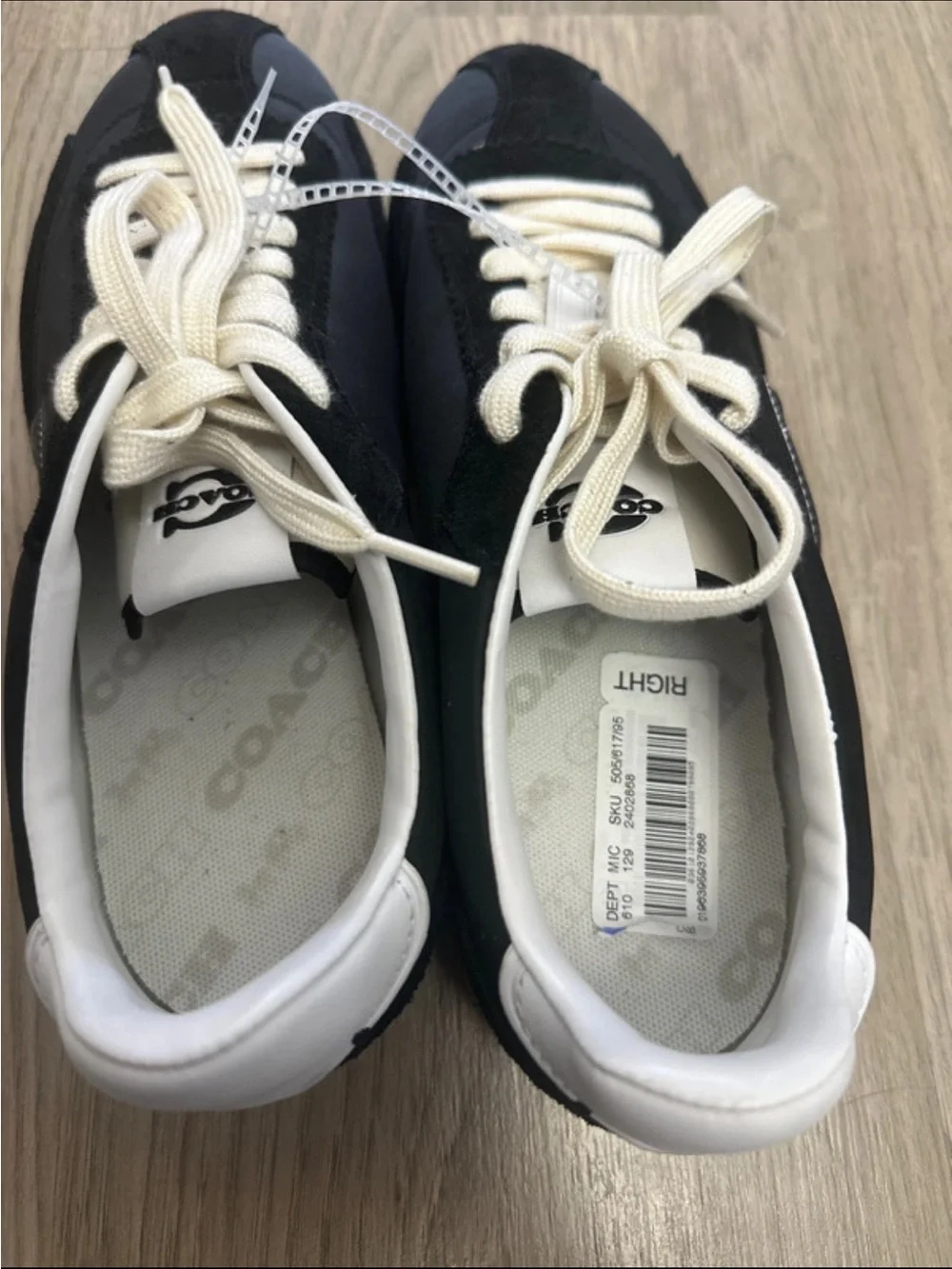 Coach Black and White Low-Top Runner Sneakers